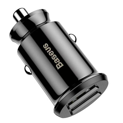 Car Charger Baseus Cigarette Lighter 2x USB 5V 3.1A Universal Car Black