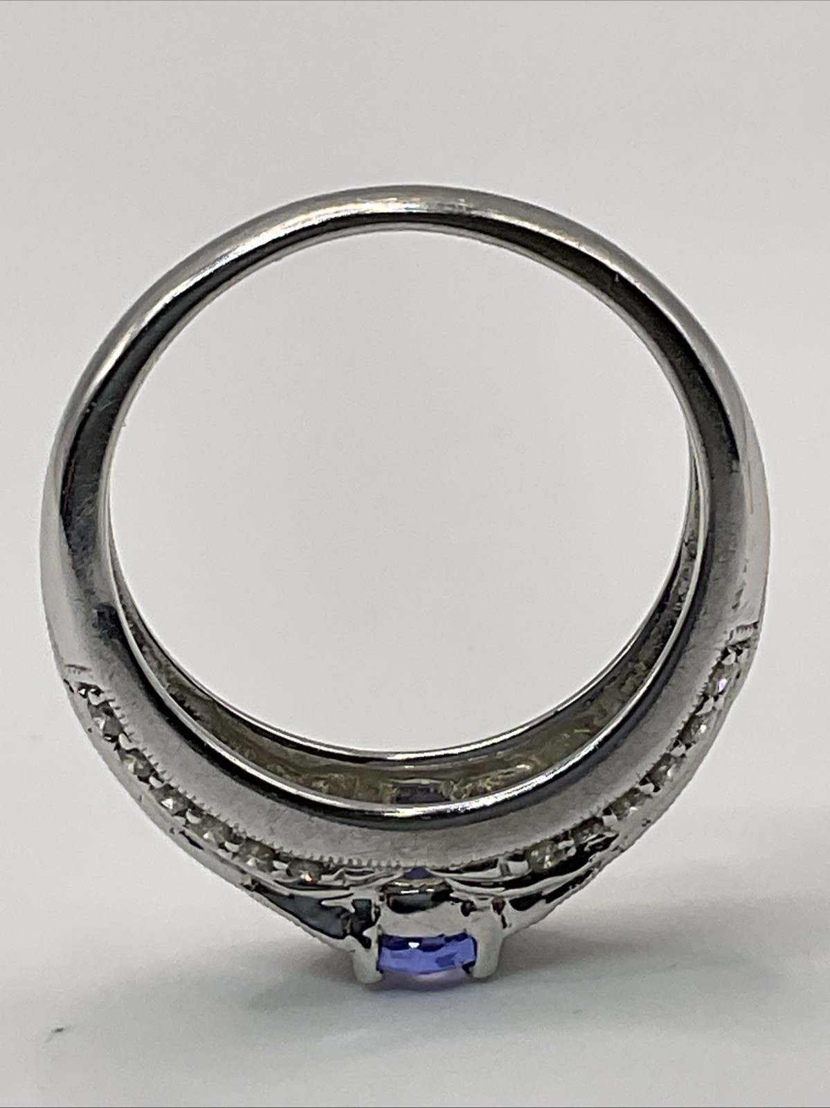 BEAUTIFUL Solid 14K White Gold OvalTanzanite & Di… - image 18