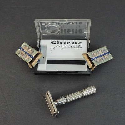 Gillette Fatboy Adjustable Safety Razor 1958 D3 Double Edge USA