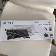Topmate KM9000 Ultra Slim Wireless Keyboard and Mouse Combo White/Silver 