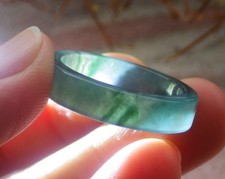 Video Certified Green 100 A JADE Jadeite Rectangle RING USA. 8.5    705697 AS