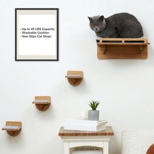 45LBS Cat Wall Shelves with 3 Non-Slips Steps, Space-Saving Mounted Cat Wall ...