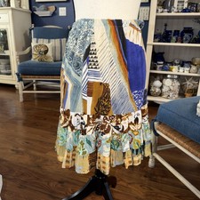 Jams World 50 Years Esquire Floral Hawaiian Tiered Pull In Skirt Size XL