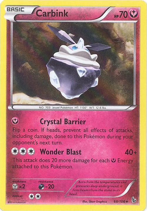 Pokemon Card - XY Flashfire 68/106 - CARBINK (holo-foil) - NM/M