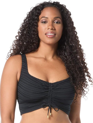 NWT Coco Reef 34DD Elevate Bikini Black Underwire Swim Bra Sized Ruched Front