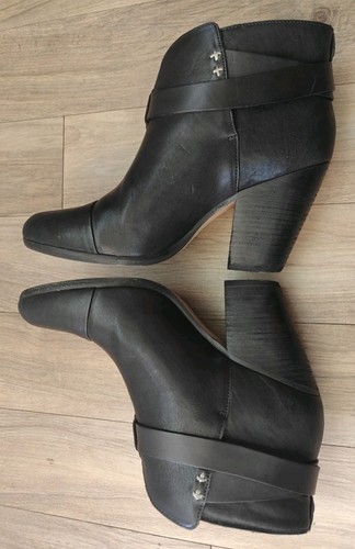 Rag & Bone Harrow Women's Black Leather Ankle Boots Size EU 40/US 8.5M - Picture 6 of 10