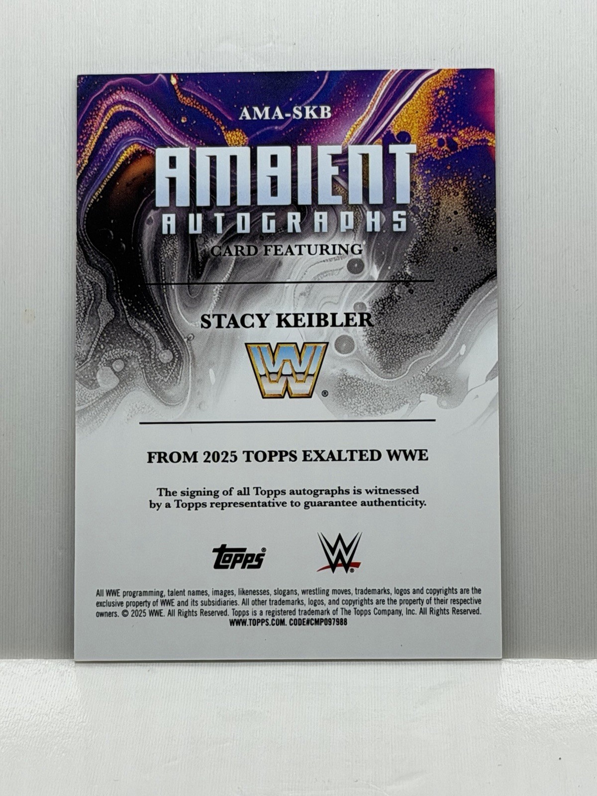 Topps 2025 Exalted WWE Ambient Autographs Stacy Keibler Auto #AMA-SKB view 2