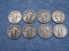 8  SILVER QUARTERS : 7 STANDING LIBERTIES +  1932  WASHINGTON QUARTER    lot 4