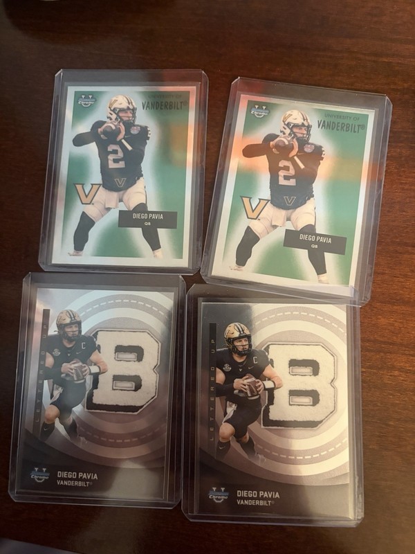 2025 Topps Bowman University Diego Pavia Lot 2 1955 Bowman Chrome+2 Lettered Up