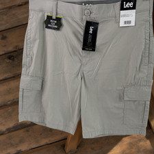 Lee Cargo Shorts Regular Fit Size 34 Salina Stone Beige Active Stretch Fabric
