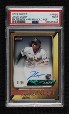 2024 Topps Finest Gold Refractor 31/50 Zack Gelof #FR-ZG PSA 9 MINT Auto 02le