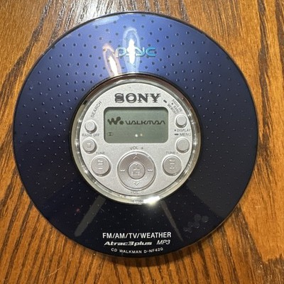Sony PSYC D-NF420 Atrac3Plus CD MP3 Walkman AM FM TV Weather Radio TESTED WORKS