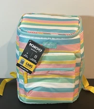 NWT Igloo Soft Backpack Cooler Bag 18 Can - Candy Strips