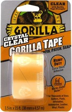  Free Duty Tax Gorilla Crystal Clear Repair Duct Tape, 1.88  x 5 yd, Clear,