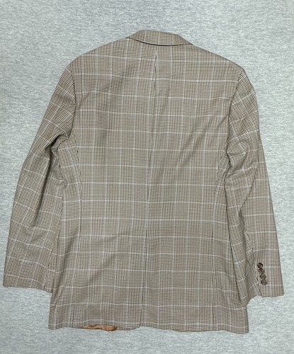 Brooks Brothers 346 Madison Fit Blazer Mens Size 40L Houndstooth Wool Brown Blue - Picture 11 of 12
