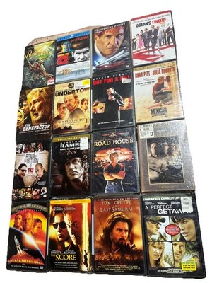26 Movie Dvd Lot Romancing the Stone Rambo Last Samurai Road House Witness Krews