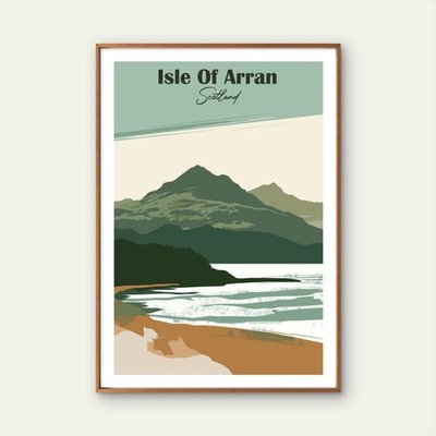 Isle Of Arran Scotland Vintage Mountain  Travel Poster Choose Your Size