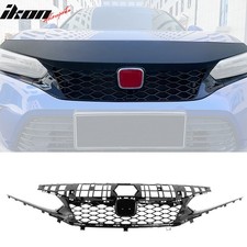 Fits 22-24 Honda Civic Hatchback Si Tr Style Front Upper Grille Gloss Black