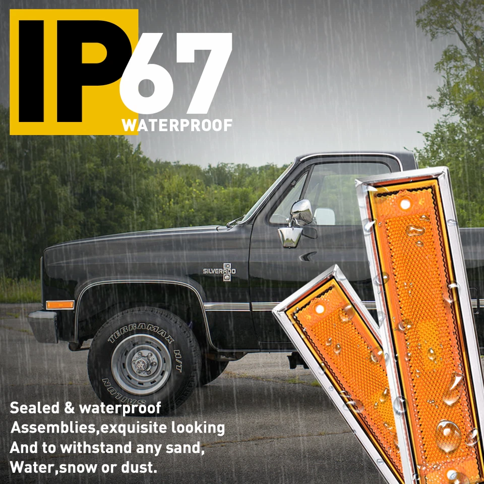 Luz marcadora lateral ámbar para GMC Suburban C2500 C1500 K1500 C3500 K2500 1981-1986 Foto 4 de 4