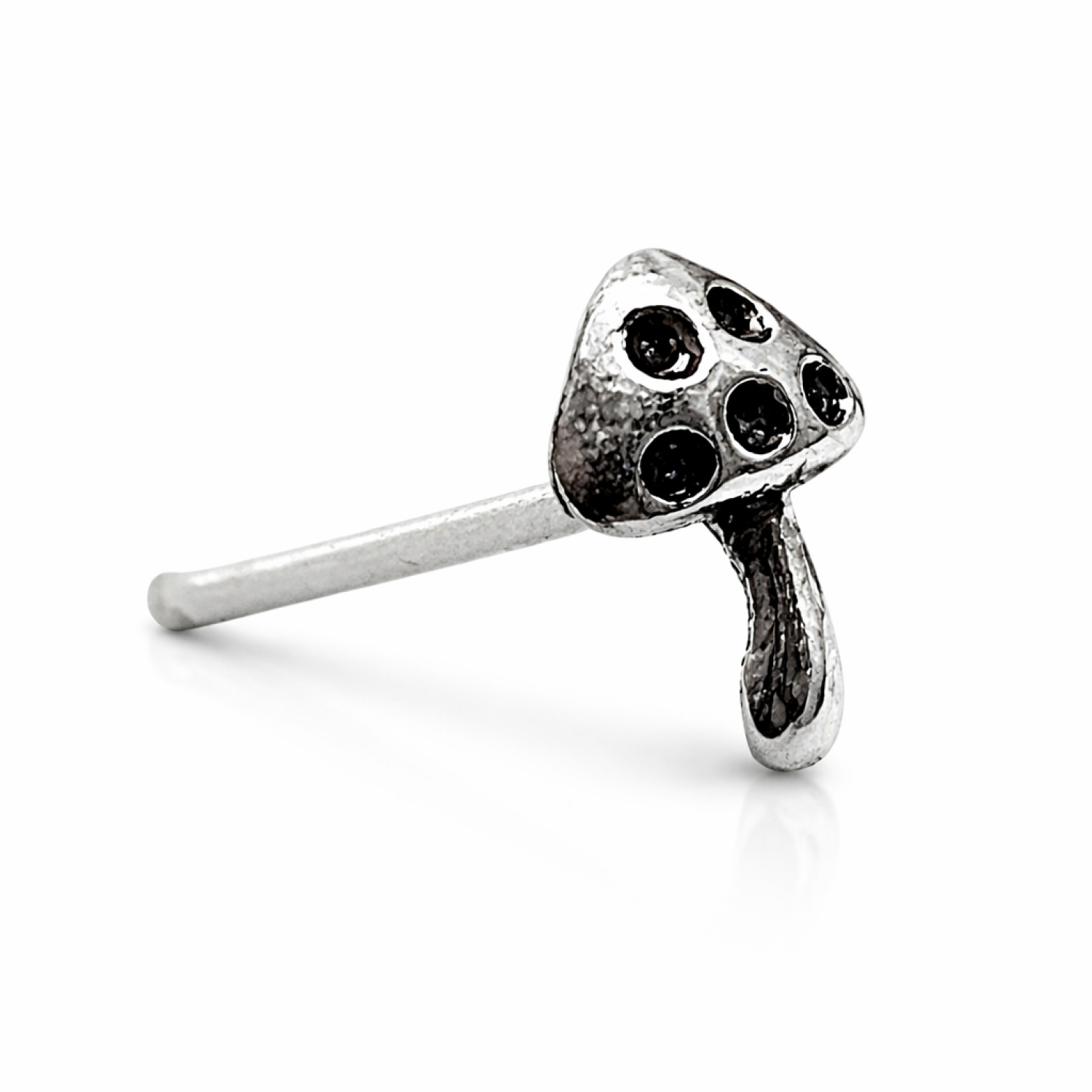 Mushroom Nose Stud 925 Sterling Silver 22G Straight L Bendable Piercing