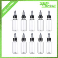10 Pcs Plastic Squeeze Bottles 1oz Dispensing Containers with Twist Cap Liquids