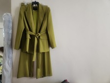 ZARA Set Blazer Cintura + Pantalone Svasato Collezione ZW Verde Oliva Tg L Nuovo con etichette