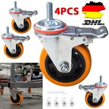 Lenkrollen 100mm mit M12 Gewinde 4x Schwerlastrollen Transport Möbelrollen DE