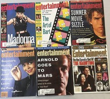 Lot Of 6 Vintage 1990 Entertainment Weekly Magazines: Issues 13,14,15,16,17,&495
