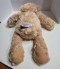 015015 Gund Manni Tan Teddy Bear Plush Stuffed Animal Orange Plaid Bow 13”  — photo 5