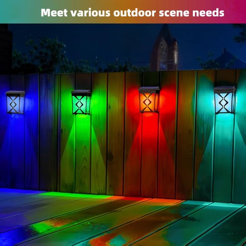 2 Pack Solar LED Wall Light Waterproof Dusk-to-Dawn for Courtyard/Steps/Fence - Picture 3 of 10