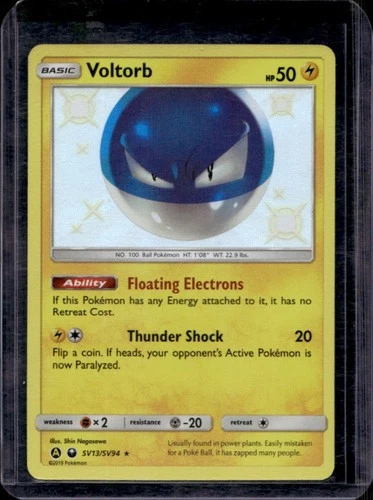 2019 Pokemon SM Hidden Fates Voltorb #SV13/SV94