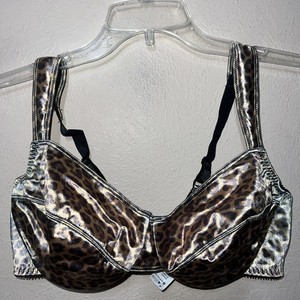 Vtg Vassarette 75-844 Signature Leopard Bra Satin Second Skin UW 40C White