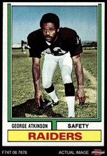 1974 Topps #384 George Atkinson Raiders Morris Brown 7 - NM