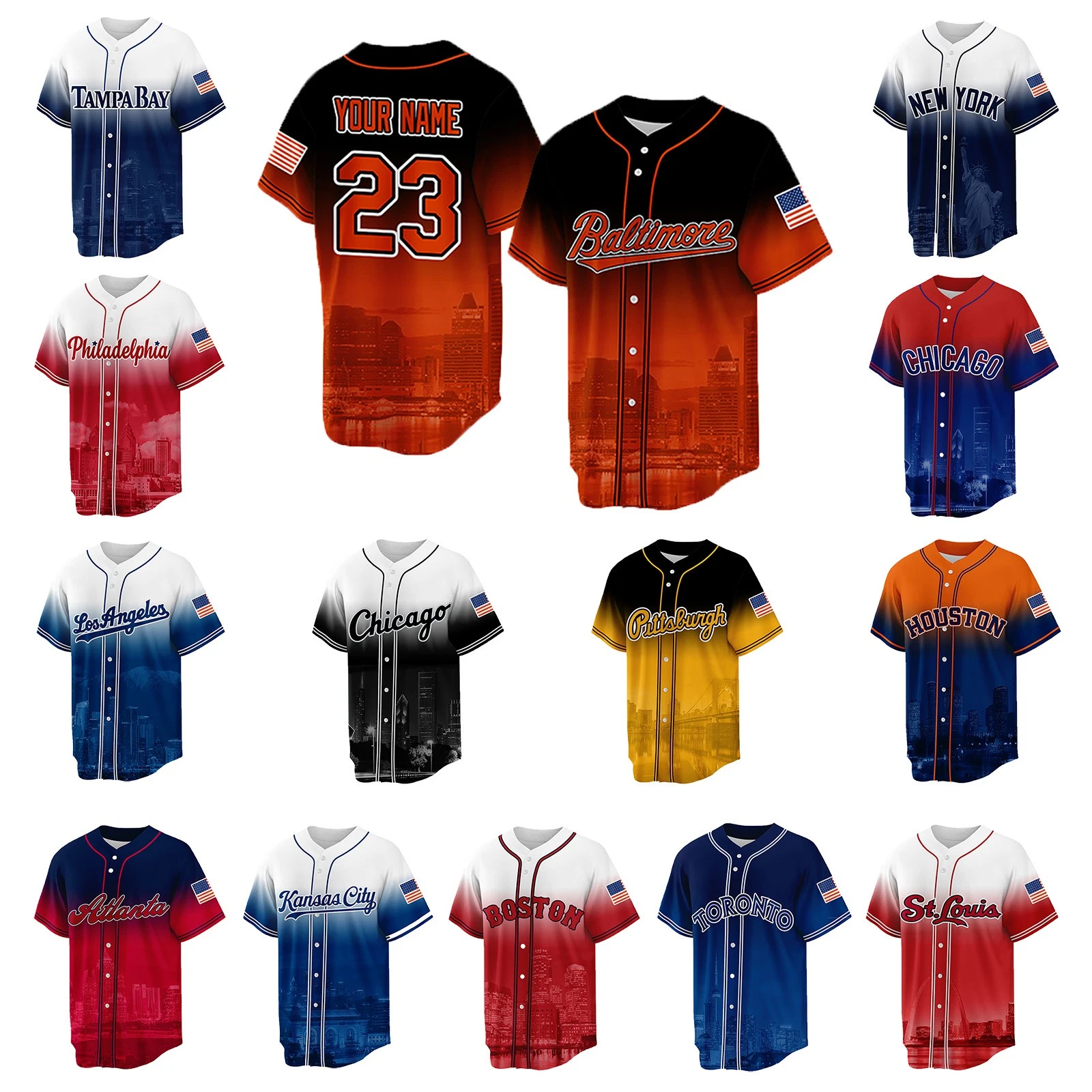 Atlanta City Jersey Custom Baseball Jersey Personalized Name, Number Gift