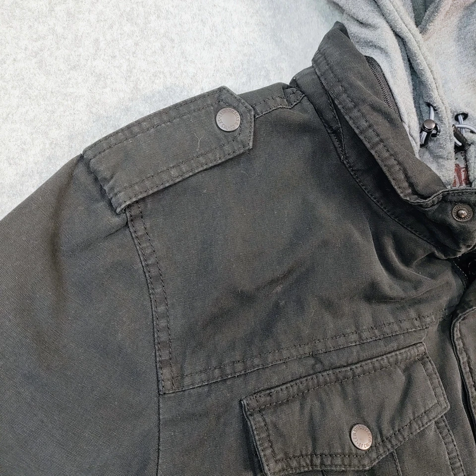 Levi’s Faded Black 2 Zip Jacket Men's XL Sherpa Lined Denim Trucker Gray Hoodie - Image 4 of 4