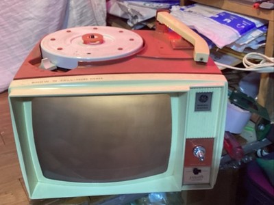 VTG Red General Electric Show 'N Tell TV Phono Viewer Sound Record Player *Read*