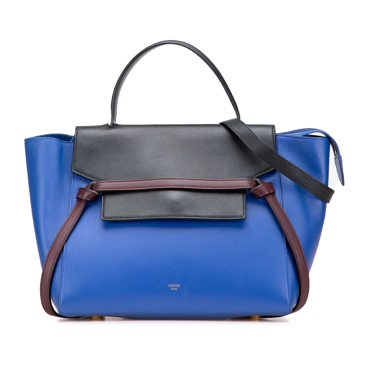 CELINE Handbag Belt Bag 2-Way Shoulder Leather Women\'s Blue CELINE Nano Belt Embossed Leather Shoulder Bag Blue main image 2