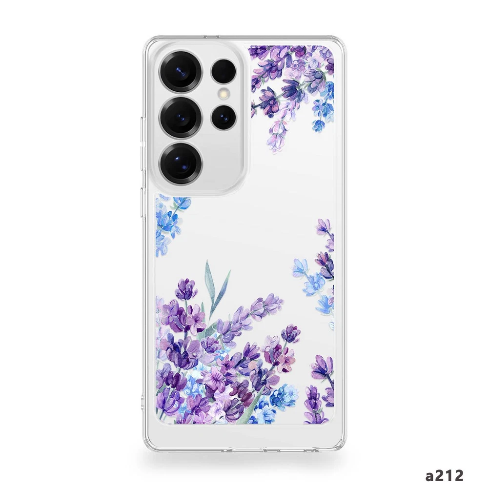 Samsung Galaxy S22 S23 S24 S25 A24 A25 Clear Floral Phone Case Cover  