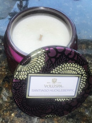 Voluspa Santiago Huckleberry Embossed Jar Candle 3.2 Oz / NEW