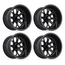 Gtw Assault Deep Dish 15x9 Aluminum Golf Cart Wheel Gloss Black Ultra Wide Rim