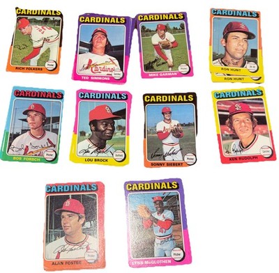 1975 Topps Cardinals Team Set Of 10 Different Baseball Player Cards