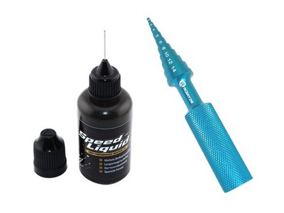 Kugellagerwerkzeug blau + 30 ml Rcbay Speed Liquid Kugellageröl