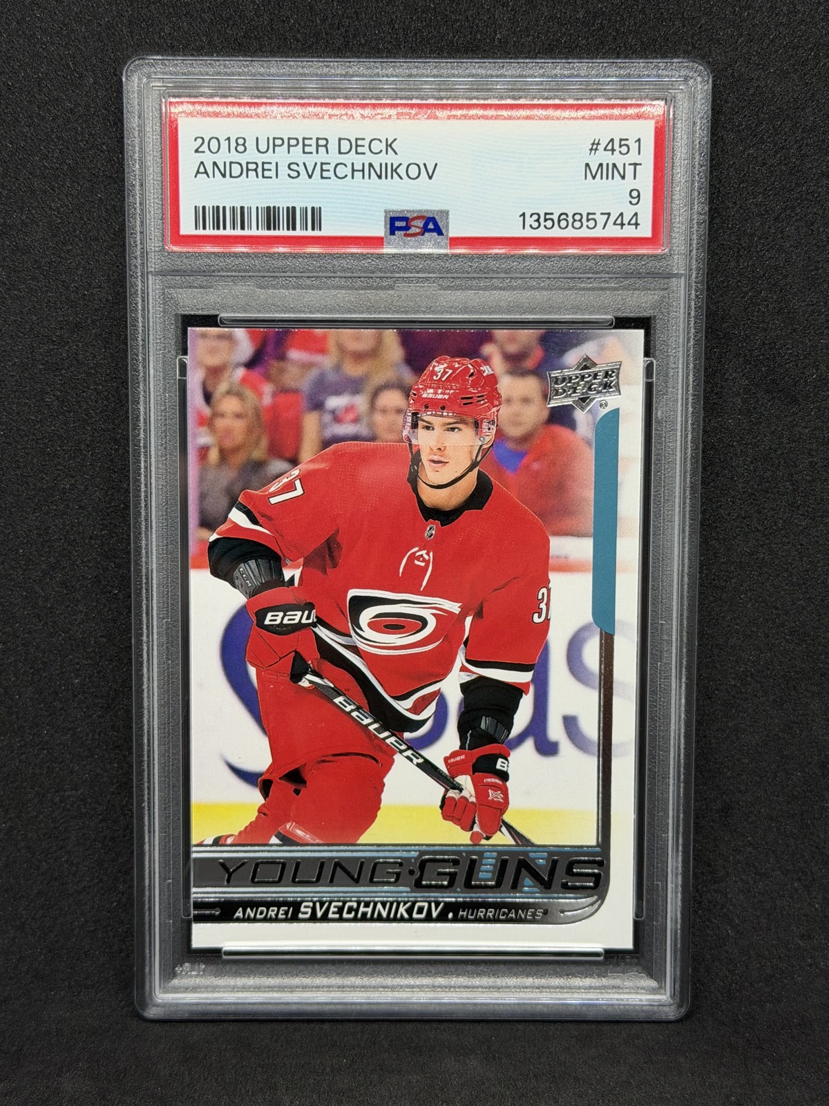 2018-19 Upper Deck - Young Guns Andrei Svechnikov #451 (RC) PSA 9