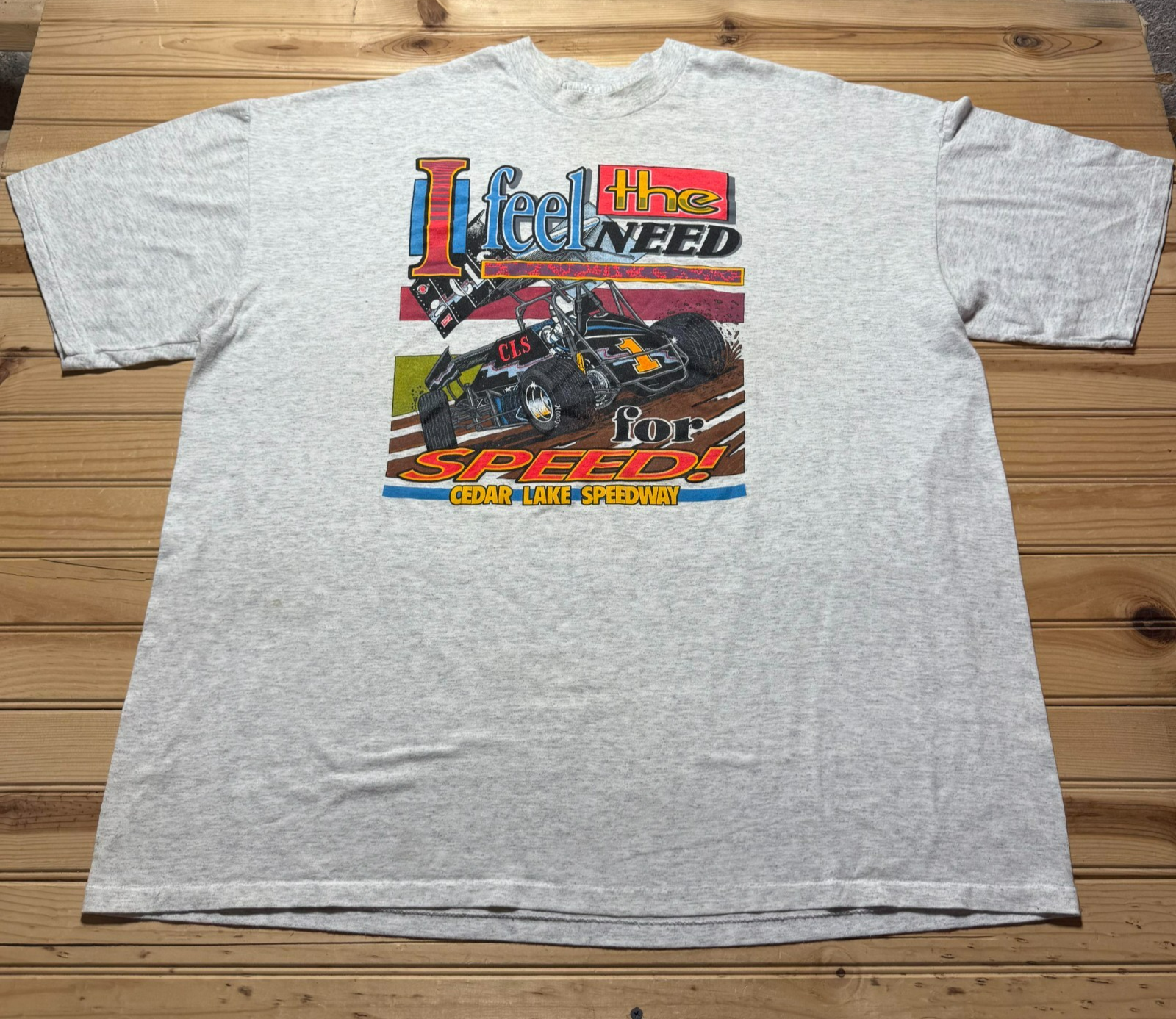 Vintage 90s Cedar Lake Speedway I Feel The Need for Speed Racing Shirt Size 3XL