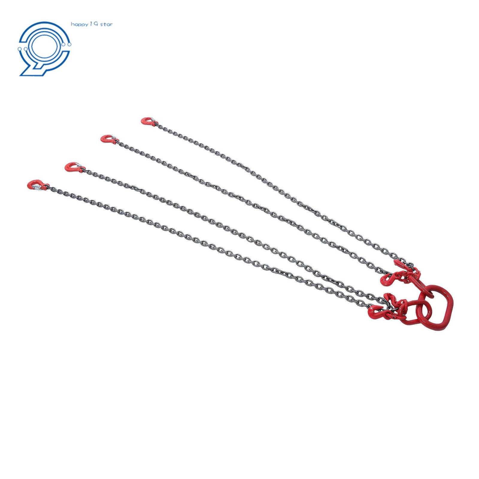 Chain Sling 1/4" x 5' G80 4 Legs Lifting Chain w/ Hooks and Adjusters 6600 lbs