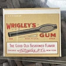 vintage Wrigley’s Licorice Chewing Gum Wrapper - Mint