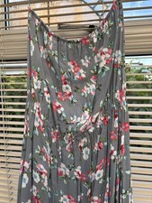Innocence Maxi Dress Size 14 Grey & Pink Floral - BNWOT holiday strapless summer