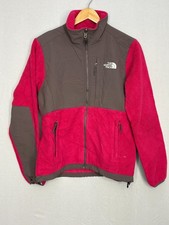 The North Face Denali Fleece Full Zip Jacket Womens Pink Gray Zipper Pockets S