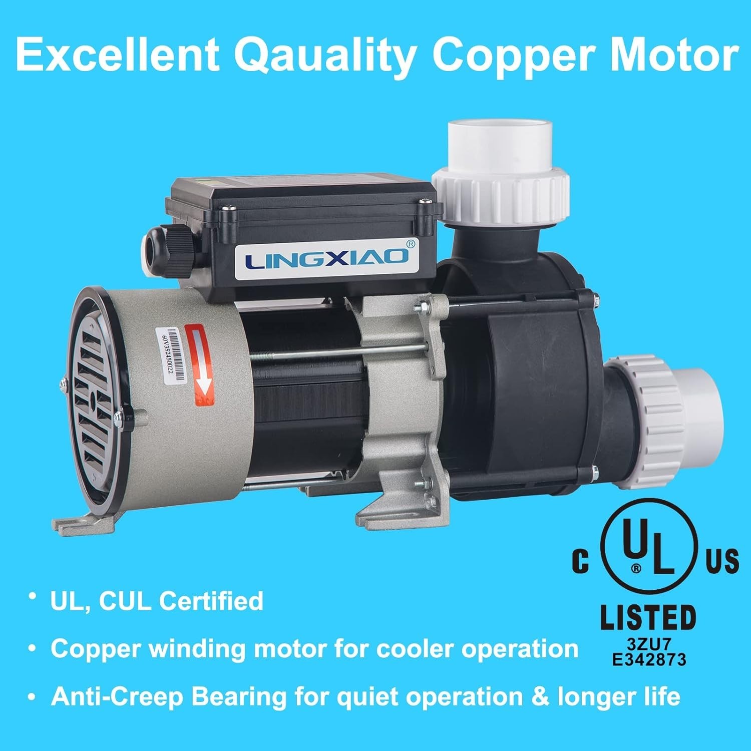 WBH100-WCH100 LX Bath Tub Pump 115V with Air Switch Spa Part FREE SHIP