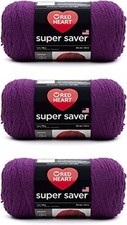 Red Heart Super Saver Dark Orchid Yarn - 3 Pack of 3 pack,
